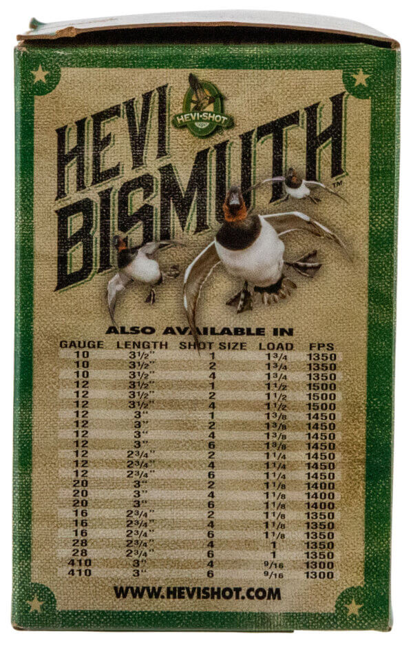 HEVI-Shot HS14006 HEVI-Bismuth Waterfowl 12 Gauge 3″ 1 3/8 oz 1450 fps Bismuth 6 Shot 25rd Box
