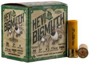 HEVI-Shot HS17006 HEVI-Bismuth Waterfowl 20 Gauge 3″ 1 1/8 oz 1400 fps Bismuth 6 Shot 25rd Box