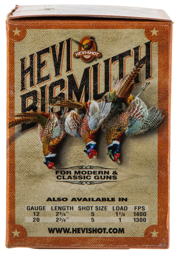 HEVI-Shot HS17715 HEVI-Bismuth Upland 20 Gauge 2.75″ 1 oz 1300 fps Bismuth 5 Shot 25rd Box