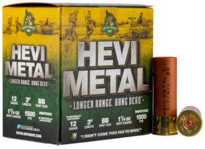 HEVI-Metal HS38002 Hevi-Metal Longer Range 12 Gauge 3″ 1 1/4 oz 1500 fps 2 Shot 25rd Box