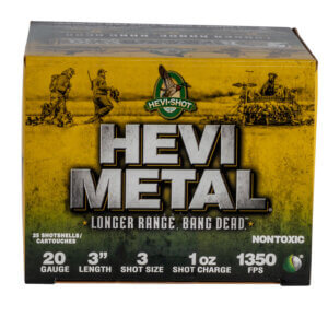 HEVI-Metal HS39003 Hevi-Metal Longer Range 20 Gauge 3″ 1 oz 1350 fps 3 Shot 25rd Box