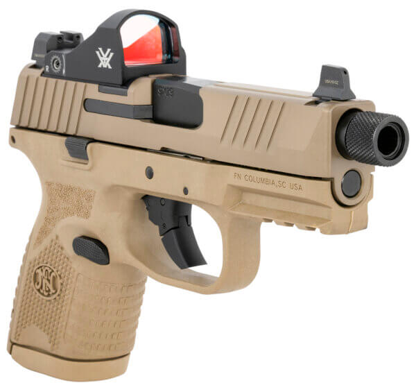 FN 66100801 509 Compact Tactical 9mm Luger 4.32″ Threaded Barrel 10+1  Flat Dark Earth  Night Sights  Manual Safety Includes Viper Red Dot