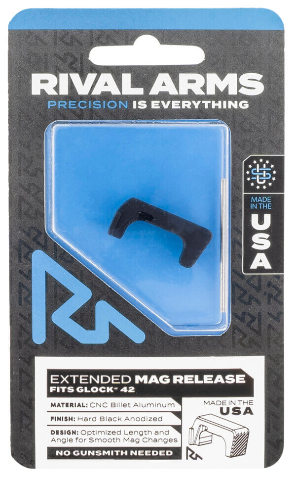 Rival Arms RA72G002D Magazine Release Fits Glock Gen4 Extended Silver Aluminum