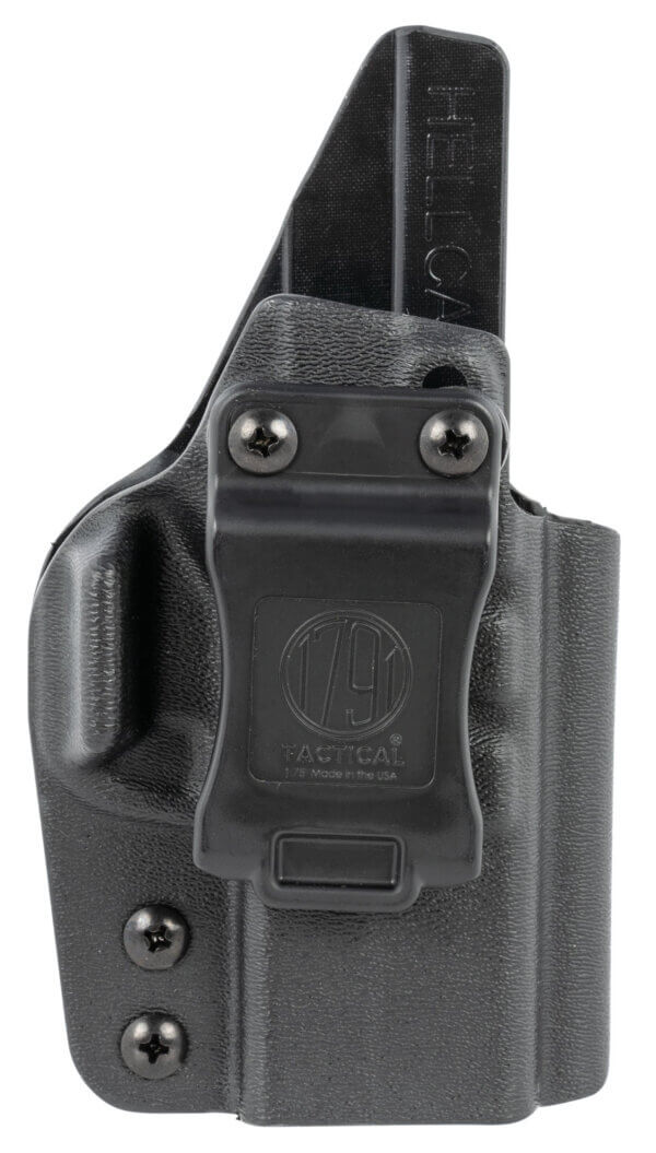 1791 Gunleather TACPDHOWBGLOCK43BLKR Tactical Kydex OWB Black Kydex Paddle Compatible w/Glock 43/43X/48 Right Hand