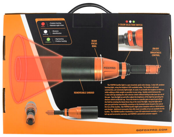 Foxpro GUNFIRE Gun Fire Orange/Black Metal Red/Green/White Filter
