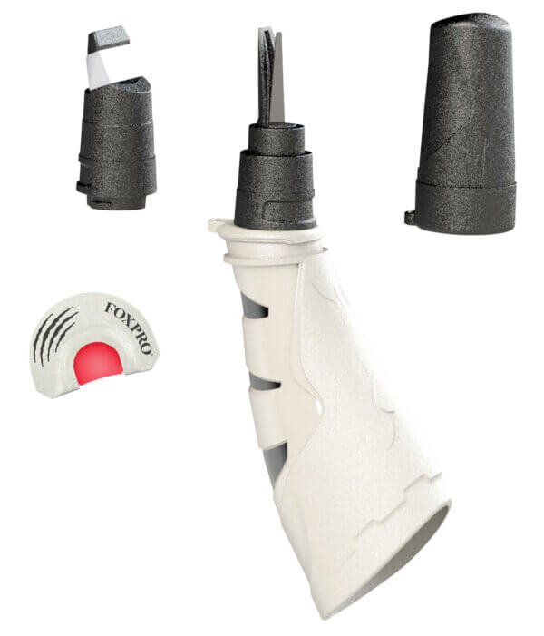 Foxpro MRMTHY Mr. Mouthy Diaphragm/Howler Call Double Reed Coyote Sounds Attracts Predators White 3 Piece