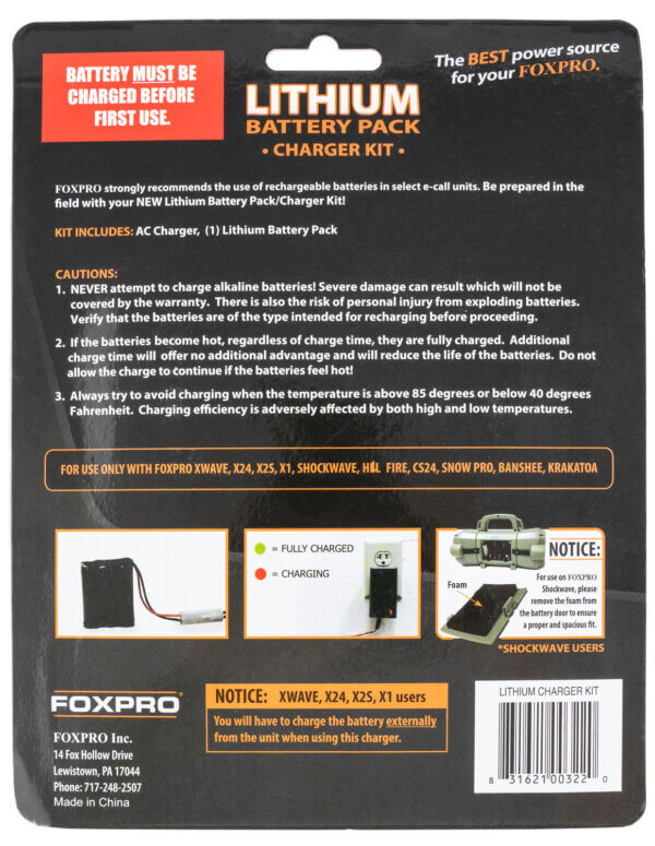 Foxpro LITHCHG Lithium Battery Pack Fast Charge 11.1V 5200 mAh Compatible w/ FoxPro Shockwave/XWave