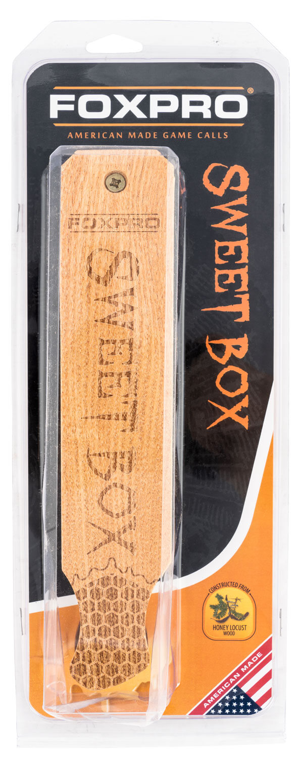 Foxpro SWTBOX Sweet Box Box Call Turkey Sounds Attracts Turkeys Natural Honey Locust/Walnut Wood