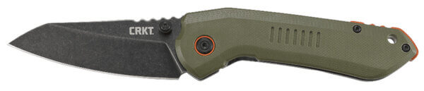 CRKT 6280 Overland 3″ Folding Sheepsfoot Plain Stonewashed 8Cr13MoV SS Blade/ Green G10/SS Handle Includes Pocket Clip