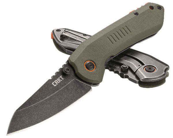 CRKT 6280 Overland 3″ Folding Sheepsfoot Plain Stonewashed 8Cr13MoV SS Blade/ Green G10/SS Handle Includes Pocket Clip
