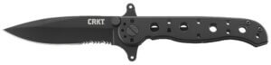 CRKT M16-01S M16 01S 3.06″ Folding Spear Point Plain Bead Blasted 8Cr14MoV SS Blade/Black Oxide Stainless Steel Handle Includes Pocket Clip
