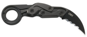 CRKT 4040 Provoke 2.41″ Folding Hawkbill Plain Black TiN D2 Steel Blade/ Black Aluminum Handle Includes Pocket Clip