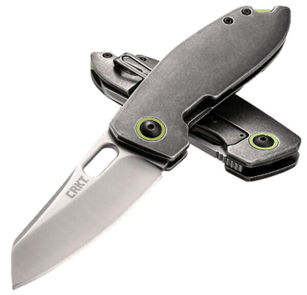 CRKT 2550 Sketch 2.89″ Folding Plain Satin 8Cr14MoV SS Blade/Stainless Steel Handle Includes Pocket Clip