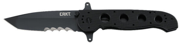 CRKT M16-14SFG M16 14SFG 3.99″ Folding Tanto Veff Serrated Black Teflon Coated 4116 Stainless Steel Blade/ Black G10 Handle Includes Pocket Clip