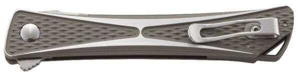 CRKT 7530 Crossbones 3.54″ Folding Plain Satin AUS-8A SS Blade/Gray/Silver Aluminum Handle Includes Pocket Clip