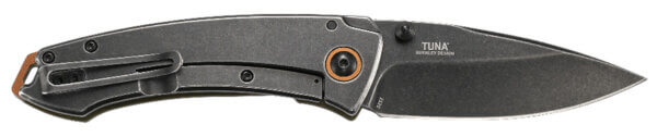 CRKT 2520 Tuna 3.22″ Folding Plain Stonewashed 8Cr14MoV SS Blade Black/Green G10/SS Handle Includes Pocket Clip