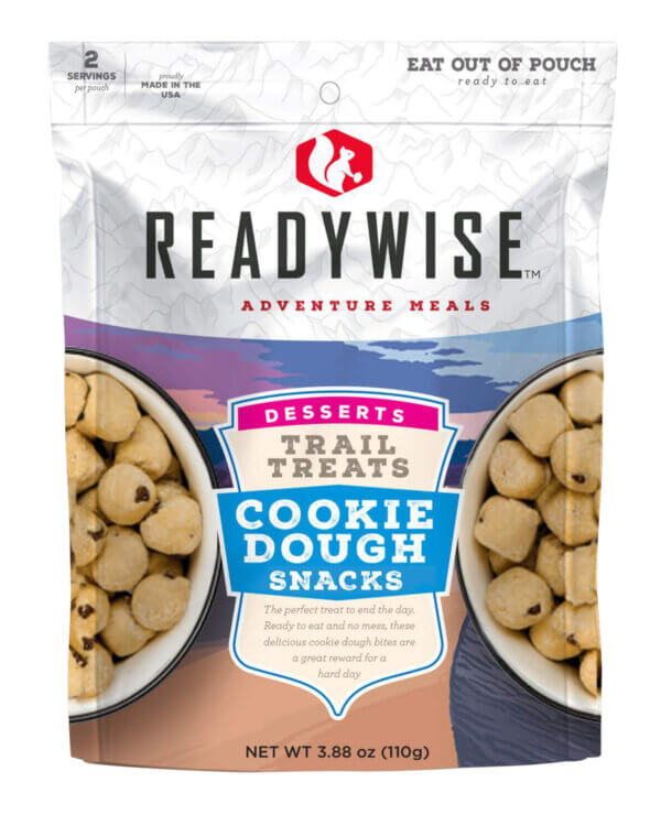 ReadyWise RW05013 Outdoor Food Kit Trail Treats Cookie Dough Snacks 2 Servings In A Resealable Pouch 6 Per Case