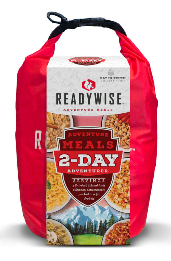 ReadyWise RW05919 Outdoor Food Kit 2 Day Adventure Pack w/Dry Bag Includes 4 Entrees 2 Breakfasts and 2 Snacks