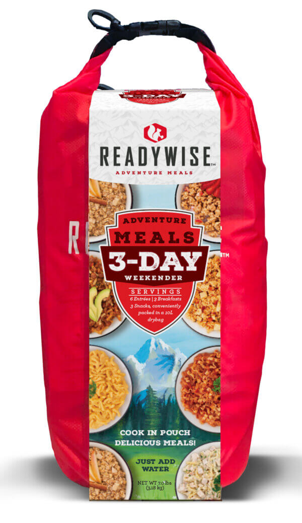 ReadyWise RW05918 Outdoor Food Kit 3 Day Weekender Pack w/Dry Bag Includes 6 Entrees 3 Breakfasts and 3 Snacks