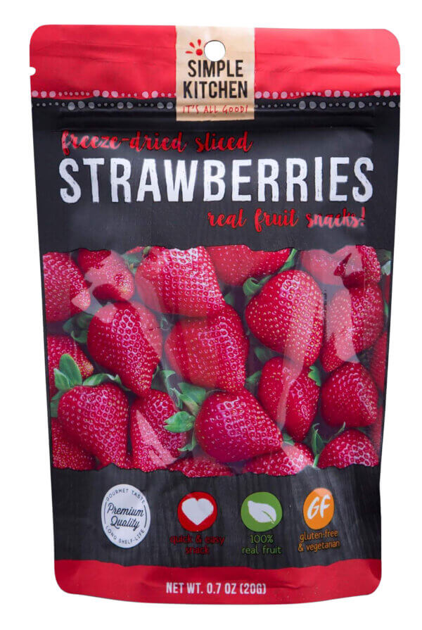 ReadyWise SK05009 Simple Kitchen Freeze Dried Fruit Strawberry & Bananas 1 Serving Pouch 6 Per Case