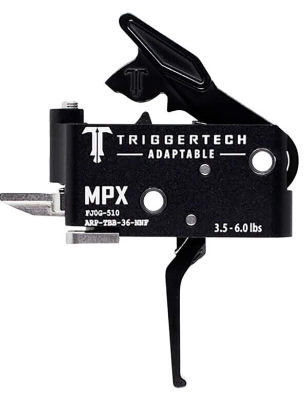TriggerTech ARPTBB36NNF Adaptable Two-Stage Flat Trigger with 3.50-6 lbs Draw Weight & Black PVD Finish for Sig MPX