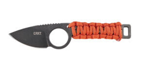 CRKT 2415 Tailbone 2.13″ Fixed Plain Black Stonewashed 8Cr13MoV SS Blade/4.19″ Orange Paracord Wrapped Carbon Steel Handle Includes Sheath