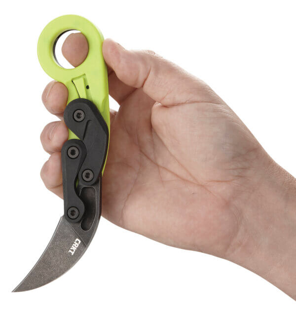 CRKT 4041G Provoke Zap 2.47″ Folding Plain Black Stonewashed 4116 Stainless Steel Blade/Bright Green Grivory Handle Includes Pocket Clip