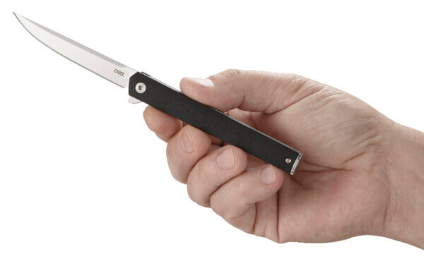 CRKT 7097 CEO 3.35″ Folding Plain Satin AUS-8A SS Blade/ Black GRN Handle Includes Pocket Clip