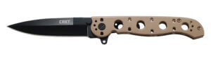 CRKT M16-03BS M16 03BS 3.55″ Folding Spear Point Plain Satin 12C27 Sandvik Blade/Bronze 2Cr13 Stainless Handle Includes Pocket Clip