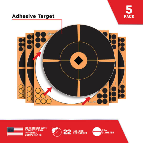 EZ-Aim 15376 Splash Reactive Bullseye / Crosshair Reticle Adhesive 12 Pack