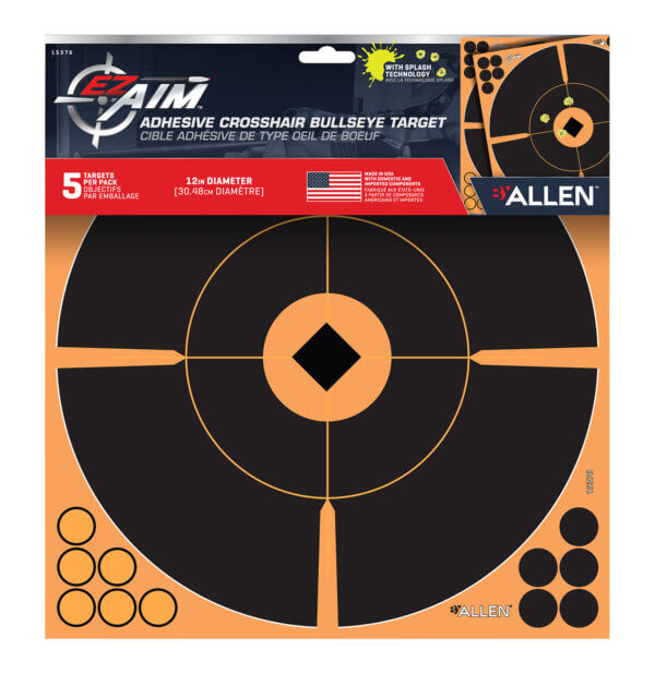 EZ-Aim 15376 Splash Reactive Bullseye / Crosshair Reticle Adhesive 12 Pack