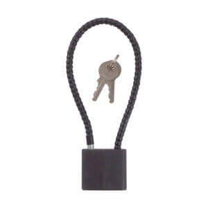 Master Lock 99DSPT Cable Lock Open With Key Black & Gold Steel 14″