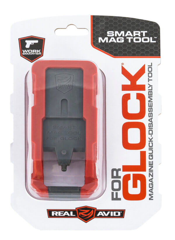 Real Avid AVGLOCKMT Smart Mag Tool Smart Mag Tool made of Plastic with Red Finish with Gray Accents for Glock