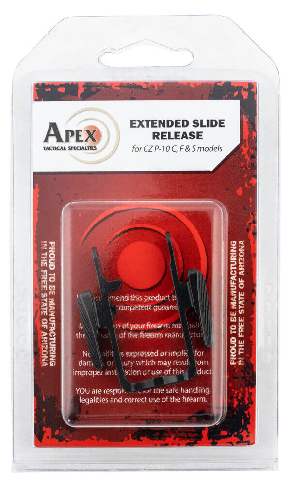 Apex Tactical 116126 Enhanced Slide Release CZ P10c Black Melonite Steel Pistol Ambidextrous
