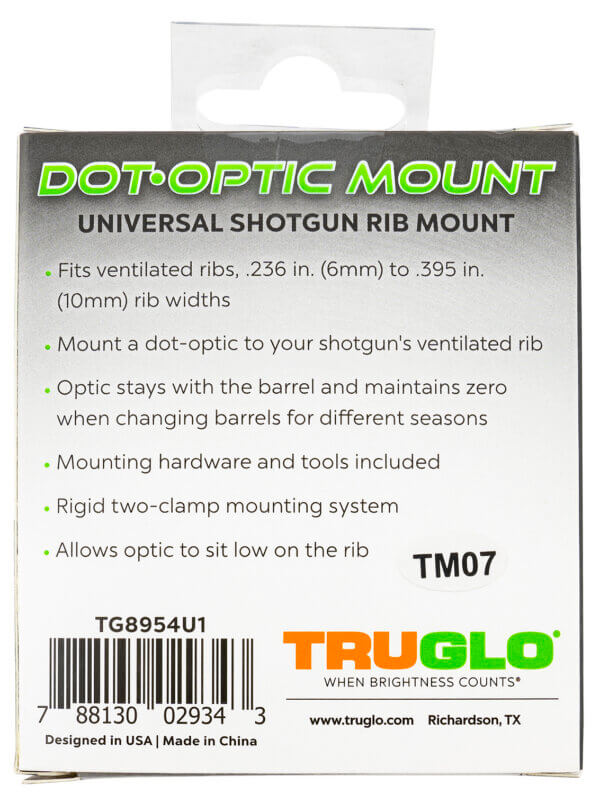 TruGlo TGTG8954U1 Universal Shotgun Rib Mounts  Black 4-Post Mounting System