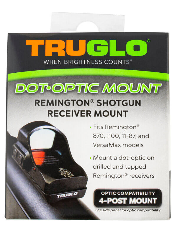 TruGlo TGTG8955R1 Shotgun Receiver Mount  Black Remington 4 Post Mounting System