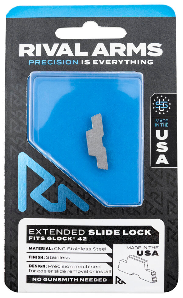Rival Arms RA-RA80G004A Slide Lock Extended Black QPQ for Glock 42