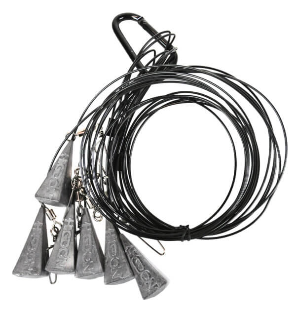 Higdon Outdoors 30322 Battleship Rig Black Nylon 36″ Long Features 4 oz Steel Weights 6 Pack