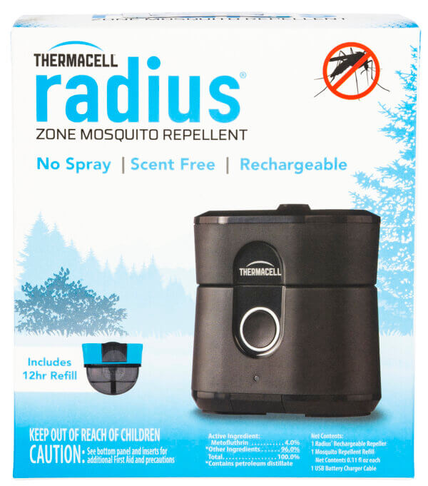 Thermacell LZ1W Radius Zone Rechargeable Repeller Black Effective 15 ft Odorless Scent Repels Mosquito Effective Up to 12 hrs