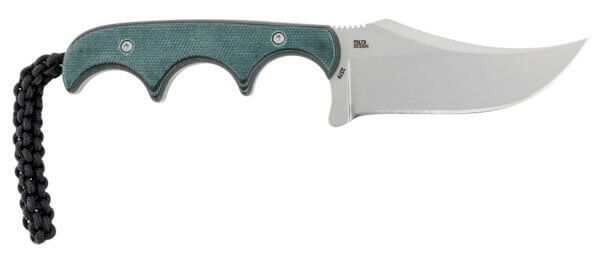 CRKT 2379 Minimalist Persian 2.76″ Fixed Recurve Plain Bead Blasted 8Cr13MoV SS Blade/Green Contoured Resin Infused Fiber Handle Includes Lanyard/Sheath