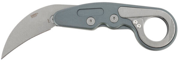 CRKT 4045 Provoke Compact 2.26″ Folding Hawkbill Plain Stonewashed D2 Steel Blade/ Stonewashed Aluminum Handle Includes Pocket Clip