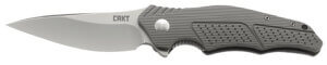 CRKT K320GXP Outrage 3.19″ Folding Modified Drop Point Plain Satin 8Cr13MoV SS Blade/Gun Metal Gray Aluminum Handle Includes Pocket Clip