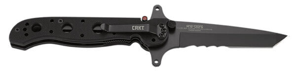 CRKT M16-13SFG M16 13SFG 3.50″ Folding Tanto Veff Serrated Black TiN 4116 Stainless Steel Blade/Black G10 Handle Includes Pocket Clip