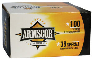 Armscor 50449 Pistol Value Pack 38 Special 158 gr Full Metal Jacket (FMJ) 100 Rd Box / 12 Cs
