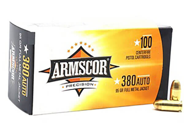 Armscor 50315 Precision Value Pack 380 ACP 95 gr Full Metal Jacket (FMJ) 100rd Box