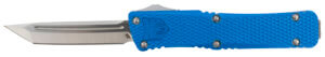 CobraTec Knives Mini Mamba 2.25″ OTF Tanto Plain D2 Steel Blade/Blue Aluminum Handle Includes Pocket Clip