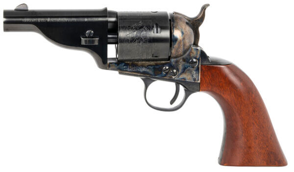 Taylors & Company 550957 The Hickok Open-Top 45 Colt (LC) Caliber with 3.50 Blued Finish Barrel  6rd Capacity Blued Finish Cylinder  Color Case Hardened Finish Steel Frame & Walnut Army Size Grip”