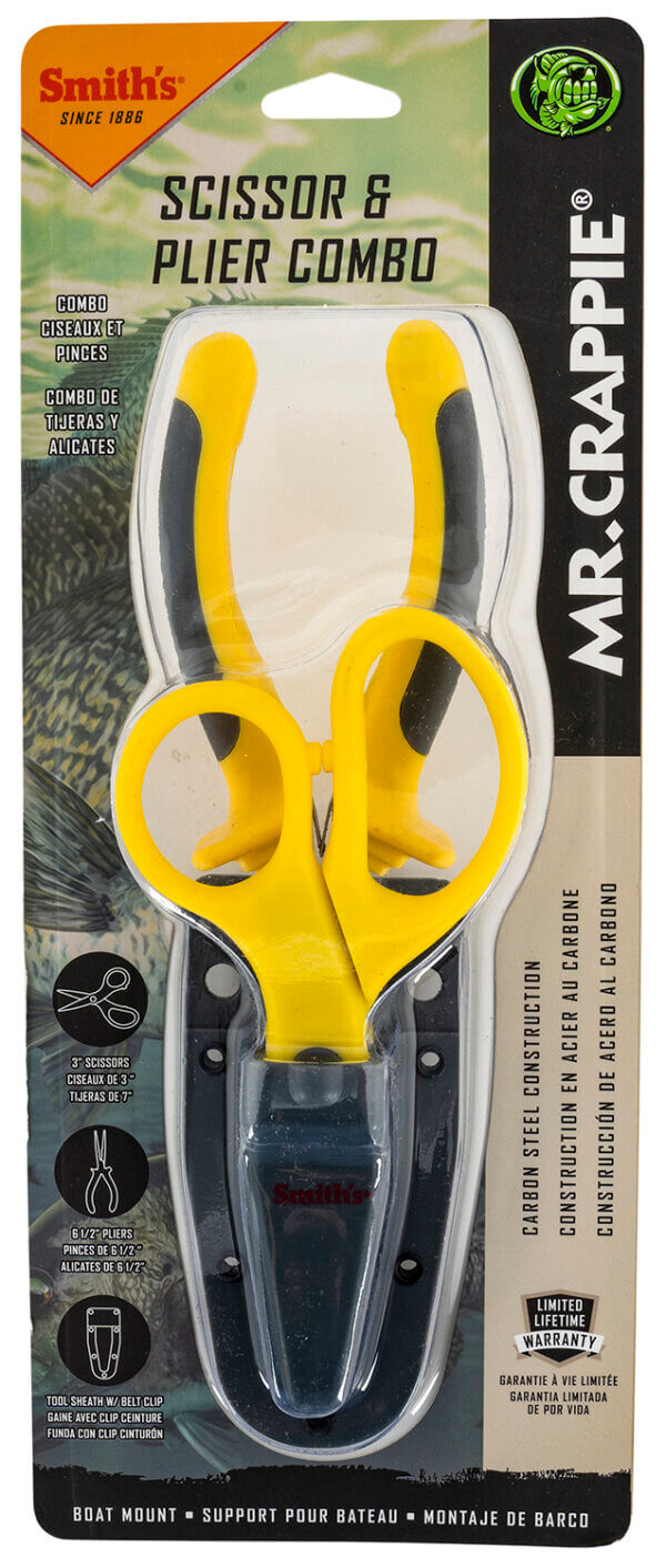 Smiths Products 51297 Mr. Crappie Pliers & Scissor Combo Gray/Yellow Handle