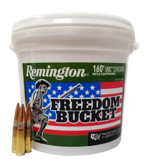 Remington Ammunition 23897 UMC Freedom Bucket 223 Rem 55 gr 3240 fps Full Metal Jacket (FMJ) 300 Bx/4 Cs