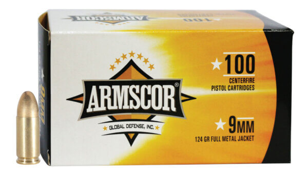 Armscor 50445 Precision Value Pack 9mm Luger 124 gr Full Metal Jacket (FMJ) 100rd Box